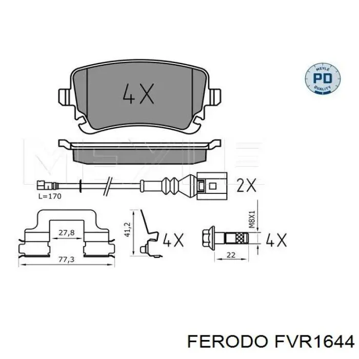 Купити FVR1644 Ferodo Задні колодки