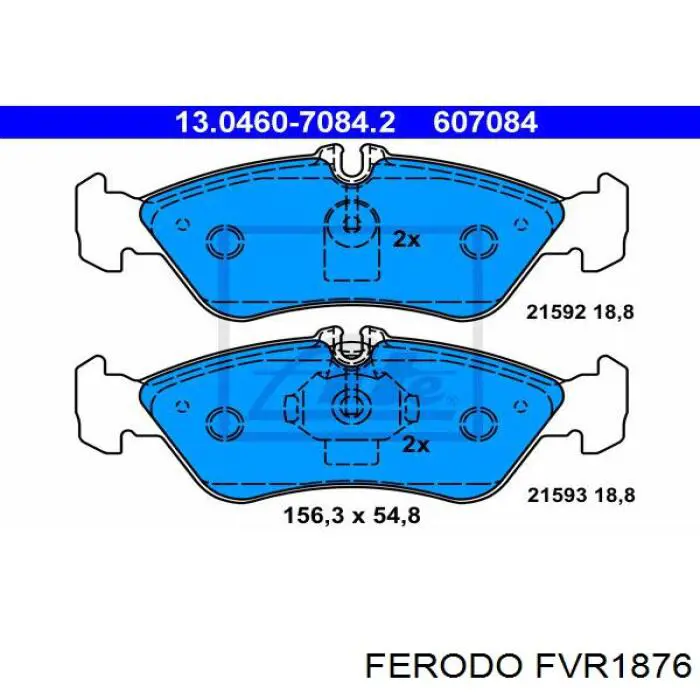 Задні гальмівні колодки FVR1876 Ferodo