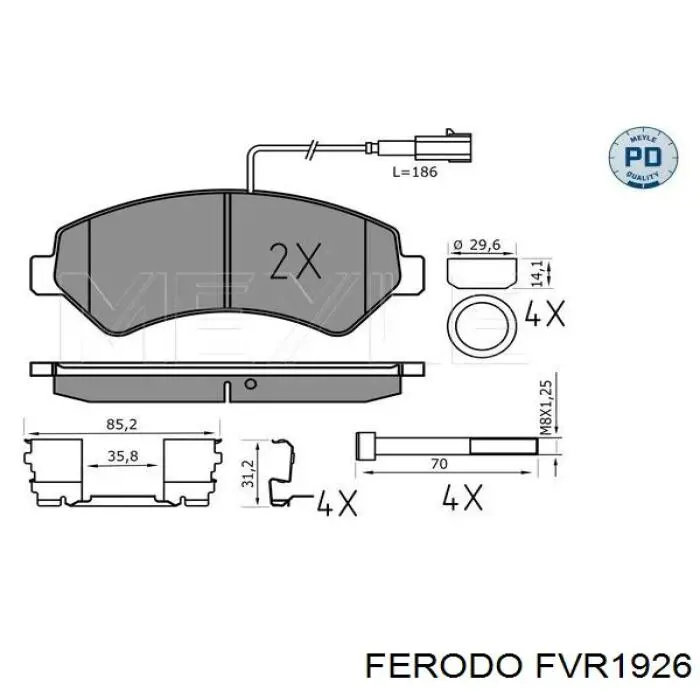 FVR1926 Ferodo колодки гальмівні передні, дискові