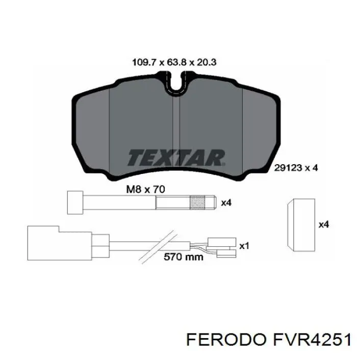 Задні гальмівні колодки Ferodo FVR4251 ціна, від 26.48 USD