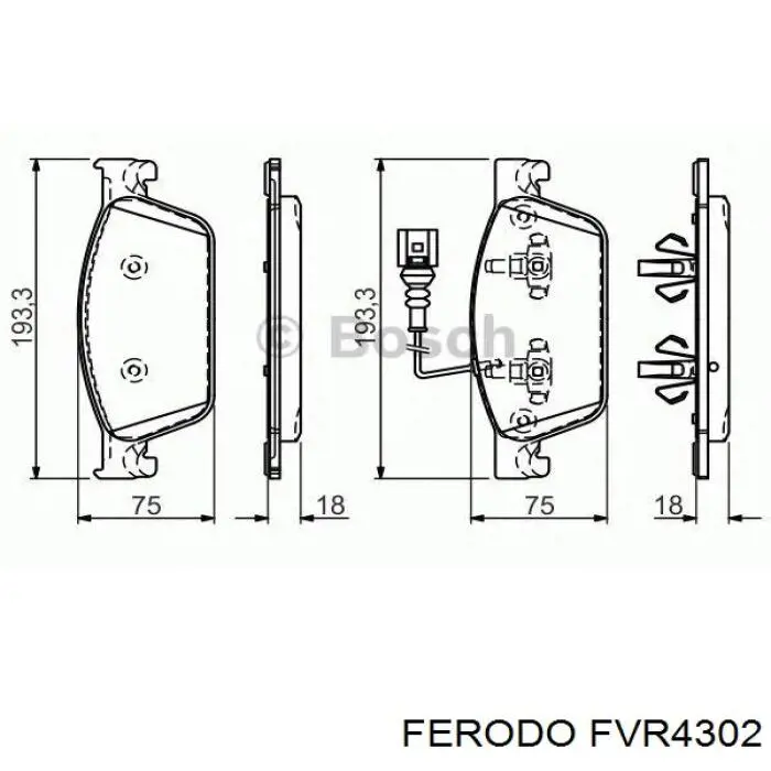 FVR4302 Ferodo колодки гальмівні передні, дискові