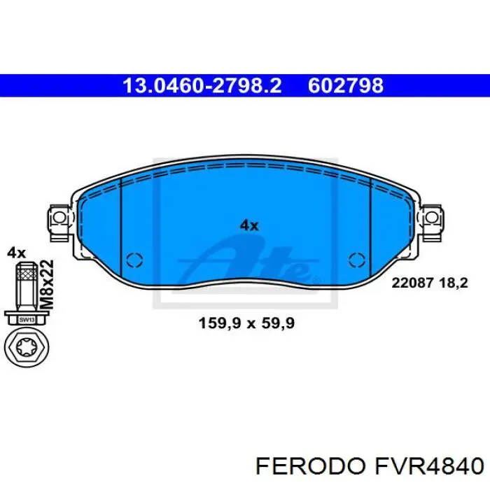 Гальмівні колодки Ferodo FVR4840 ціна, від 39.91 USD