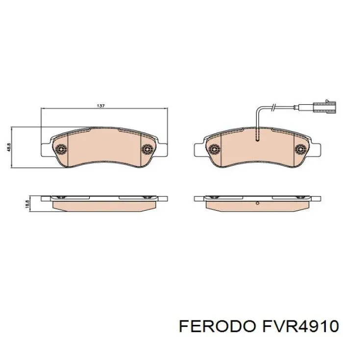 FVR4910 Ferodo Колодки гальмівні задні, дискові