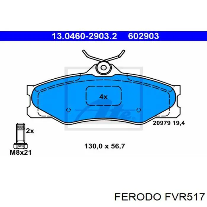 Гальмівні колодки Ferodo FVR517 ціна, від 17.51 USD