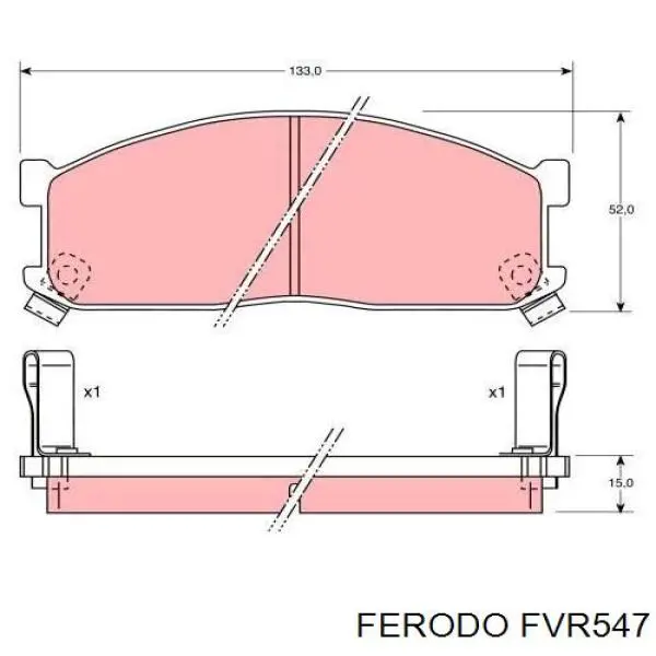 Колодки гальмівні передні, дискові FVR547 Ferodo