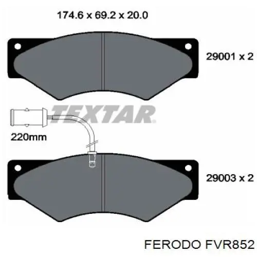 Гальмівні колодки Ferodo FVR852 ціна, від 41.11 USD