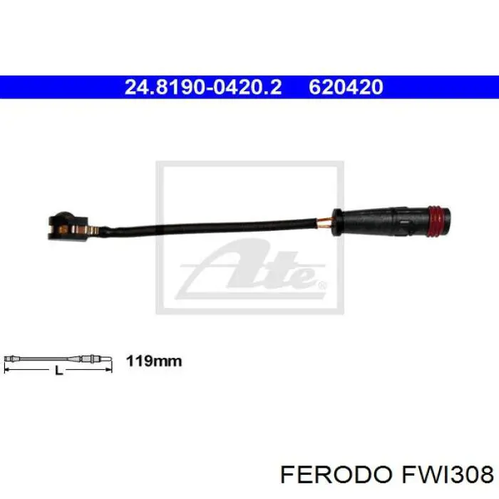 FWI308 Ferodo датчик зносу гальмівних колодок, передній