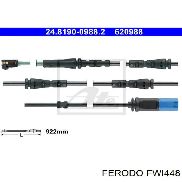 Купити FWI448 Ferodo Датчик зносу гальмівних колодок, задній