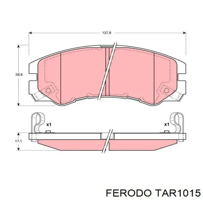 Колодки гальмівні передні, дискові TAR1015 Ferodo