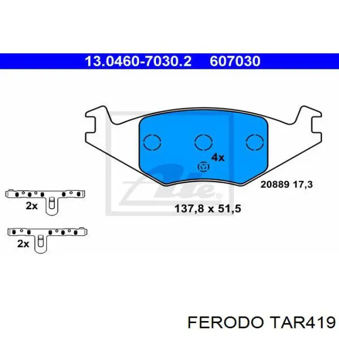 TAR419 Ferodo колодки гальмівні передні, дискові