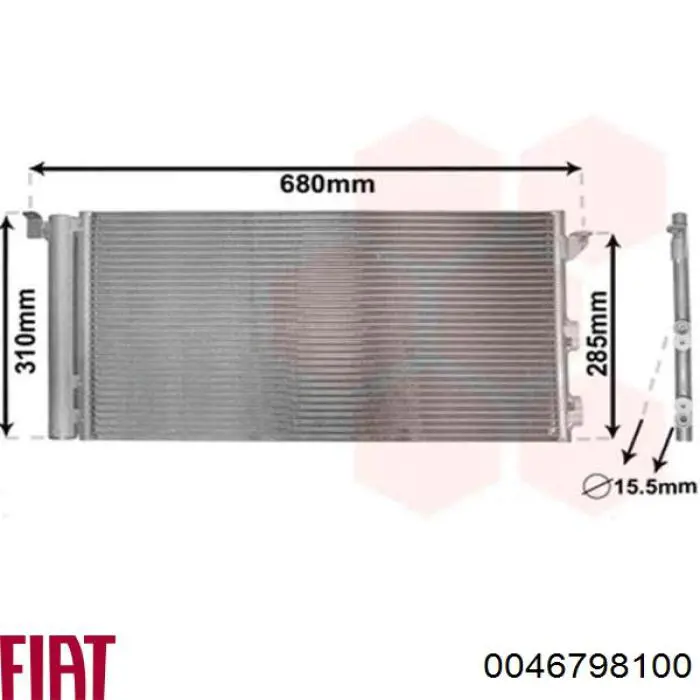 Радіатор кондиціонера 0046798100 Fiat/Alfa/Lancia