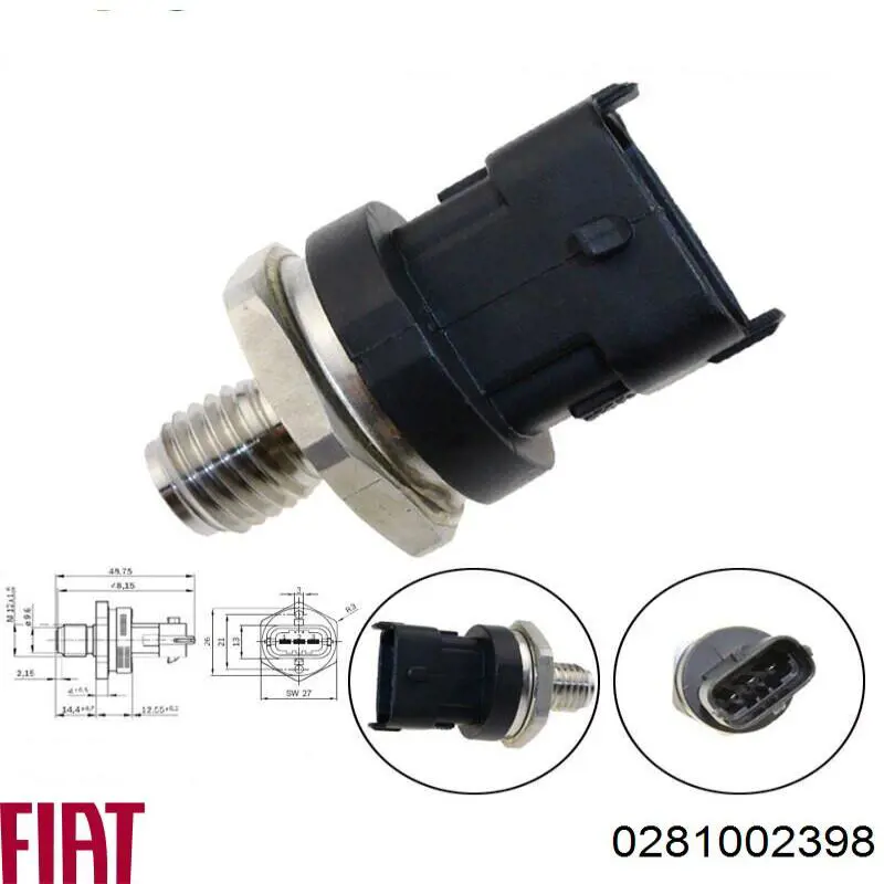 Датчик тиску палива 0281002398 Fiat/Alfa/Lancia