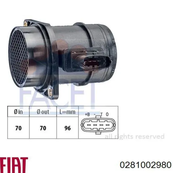 0281002980 Fiat/Alfa/Lancia Датчик витрати повітря