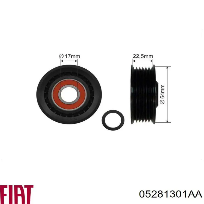 05281301AA Fiat/Alfa/Lancia ролик приводного ременя, паразитний