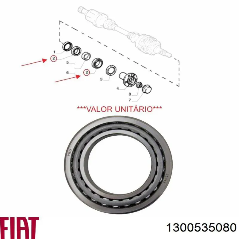 1300535080 Fiat/Alfa/Lancia Підшипник маточини передньої