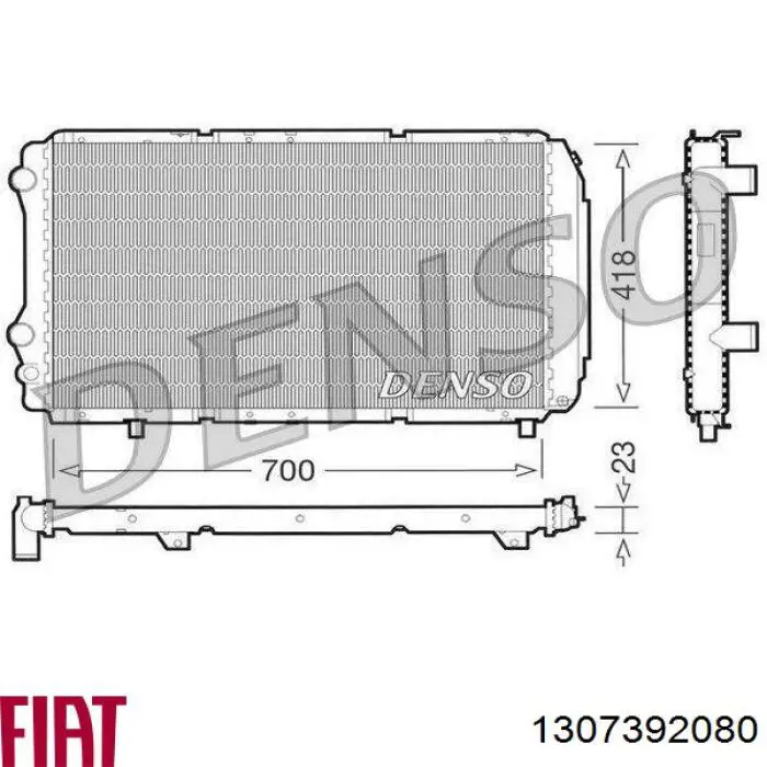 Радіатор охолодження двигуна 1307392080 Fiat/Alfa/Lancia