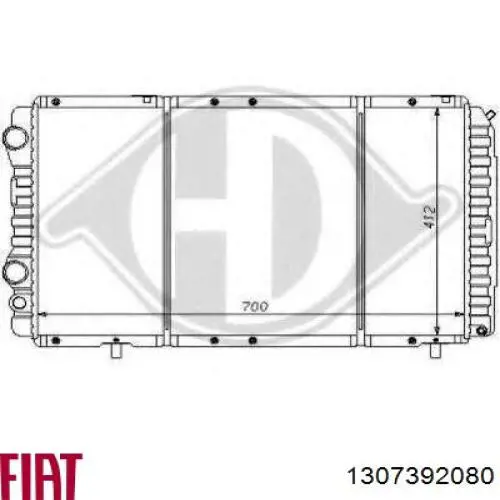 Купити 1307392080 Fiat/Alfa/Lancia Радіатор двигуна