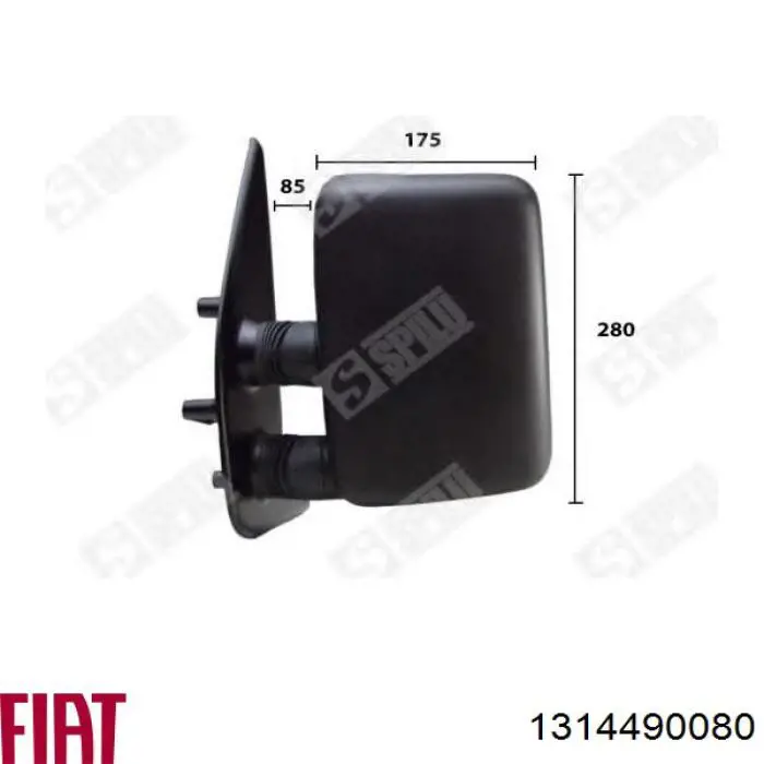 Праве бічне дзеркало Fiat/Alfa/Lancia 1314490080 ціна, від 77.76 USD