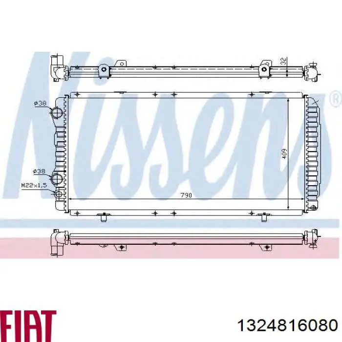 1324816080 Fiat/Alfa/Lancia Радіатор охолодження двигуна