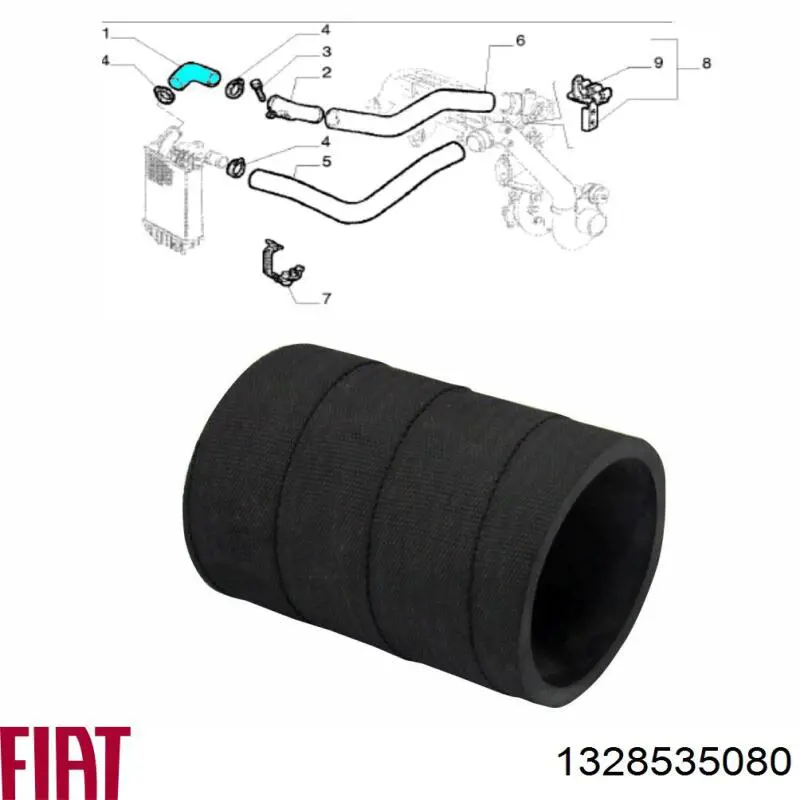 Шланг/патрубок интеркуллера Fiat/Alfa/Lancia 1328535080 ціна, від 5.01 USD