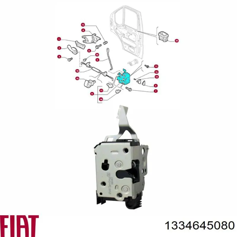 Замок передньої двері, лівої Fiat/Alfa/Lancia 1334645080 ціна, від 29.66 USD