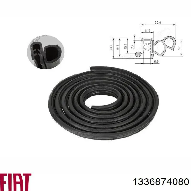 Купити 1336874080 Fiat/Alfa/Lancia Ущільнювач двері передньої (на кузові)