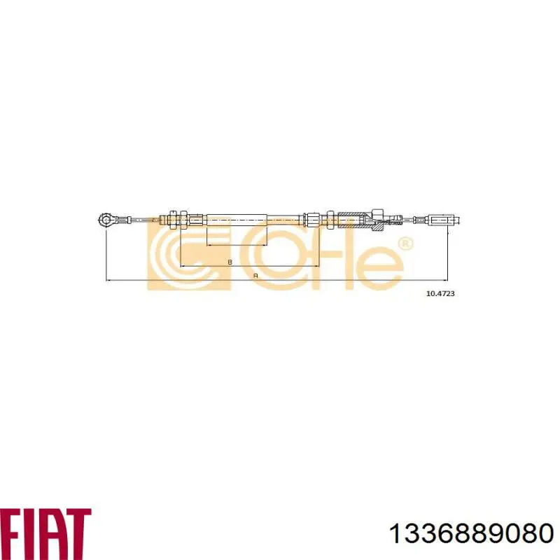 1336889080 Fiat/Alfa/Lancia Трос ручного гальма передній