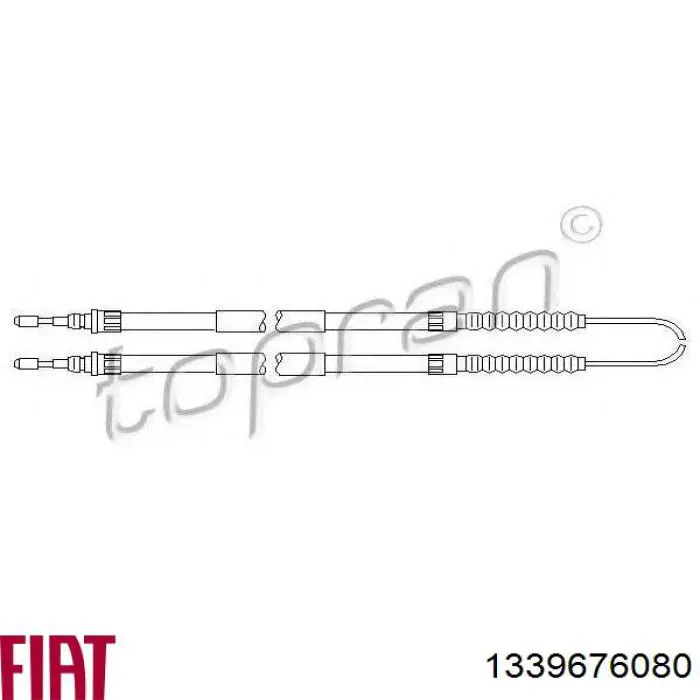 1339676080 Fiat/Alfa/Lancia Трос ручного гальма задній, правий/лівий