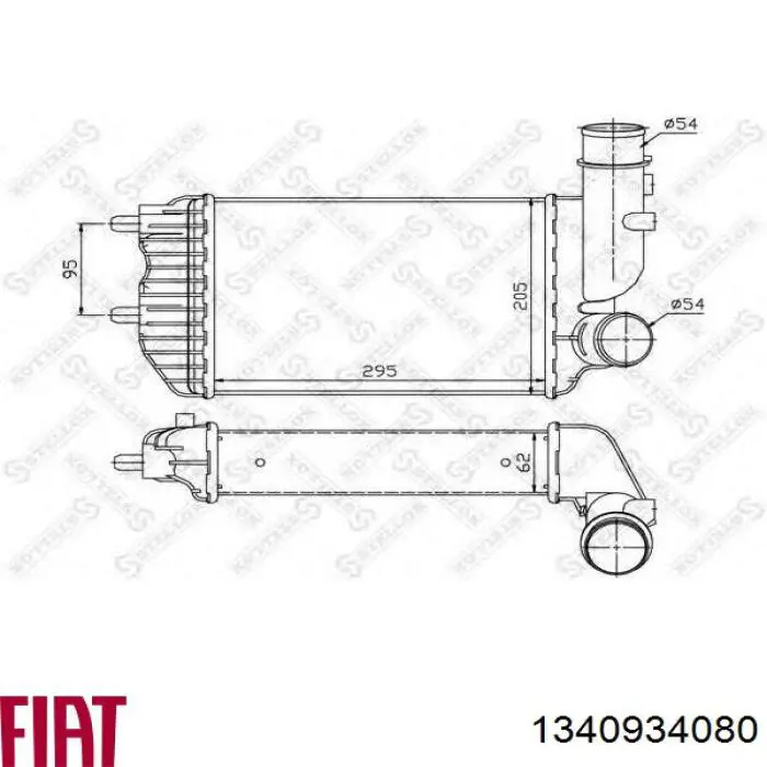 Радіатор інтеркулера Fiat/Alfa/Lancia 1340934080