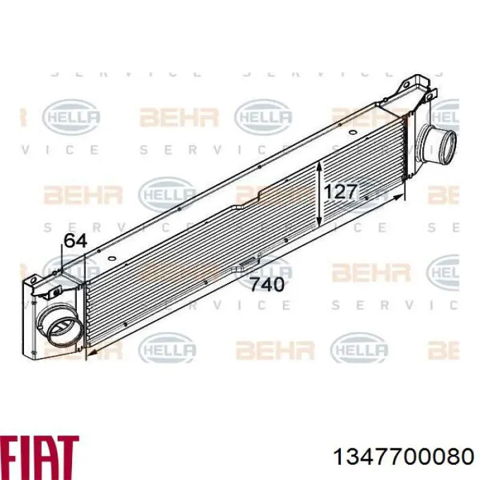 1347700080 Fiat/Alfa/Lancia Охолоджувач наддувочного повітря