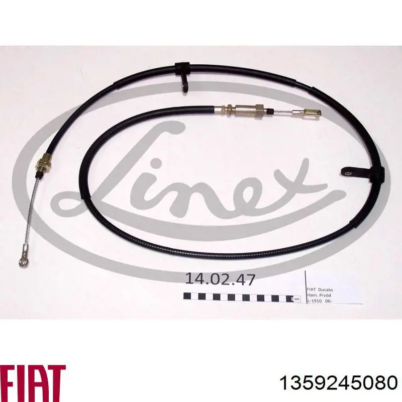 Купити 1359245080 Fiat/Alfa/Lancia Трос ручного гальма передній