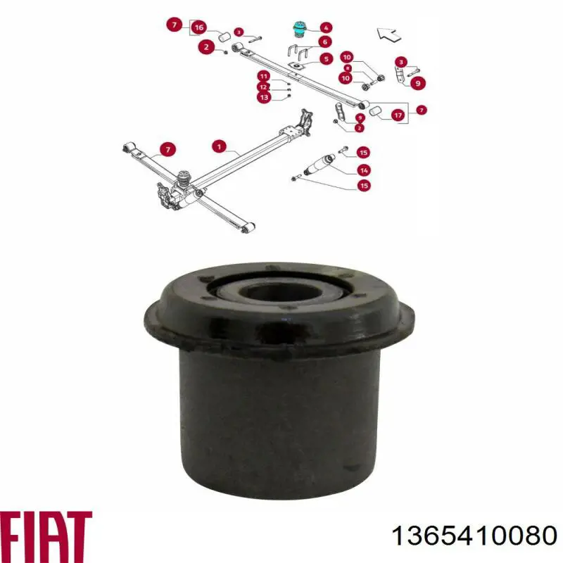 Купити 1365410080 Fiat/Alfa/Lancia Сайлентблок ресори, задній