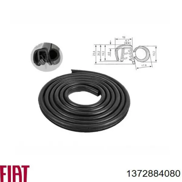 1372884080 Fiat/Alfa/Lancia Ущільнювач двері передньо, правої (на двері)