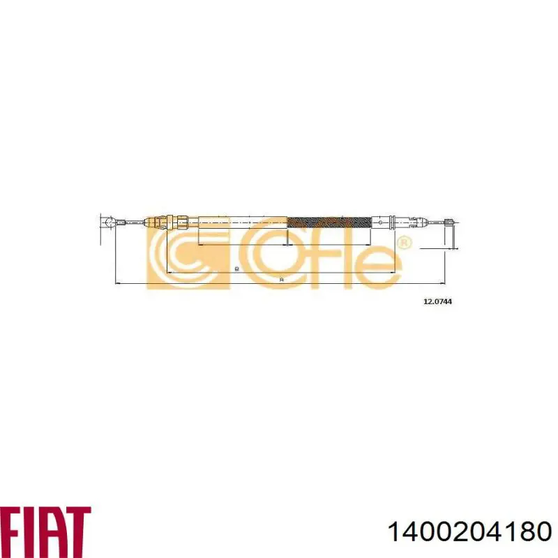 Купити 1400204180 Fiat/Alfa/Lancia Трос ручного гальма задній, правий/лівий