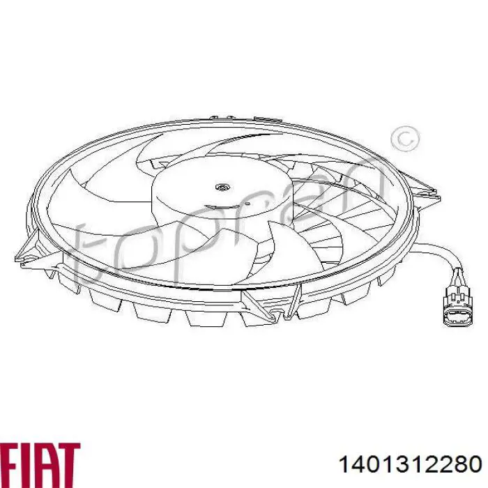 1401312280 Fiat/Alfa/Lancia електровентилятор охолодження в зборі (двигун + крильчатка, лівий)