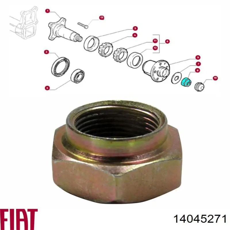 Гайка маточини задньої Fiat/Alfa/Lancia 14045271 ціна, від 2.25 USD