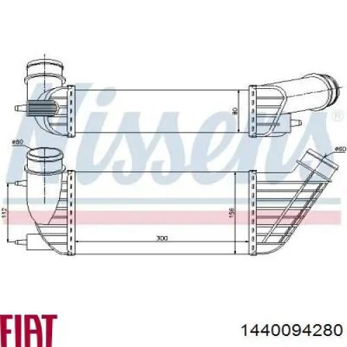 1440094280 Fiat/Alfa/Lancia Охолоджувач наддувочного повітря