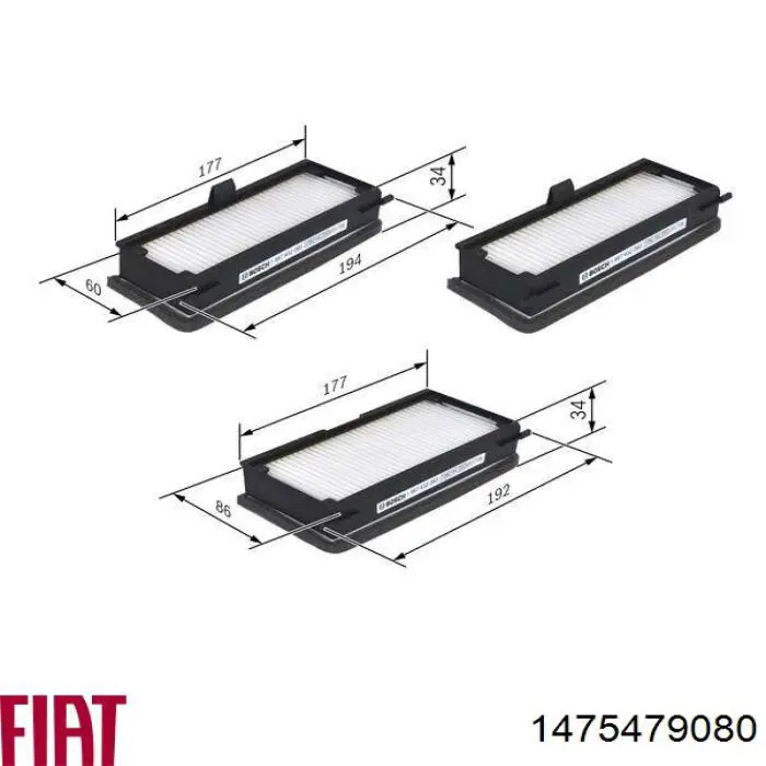 Купити 1475479080 Fiat/Alfa/Lancia Фільтр салону вугільний