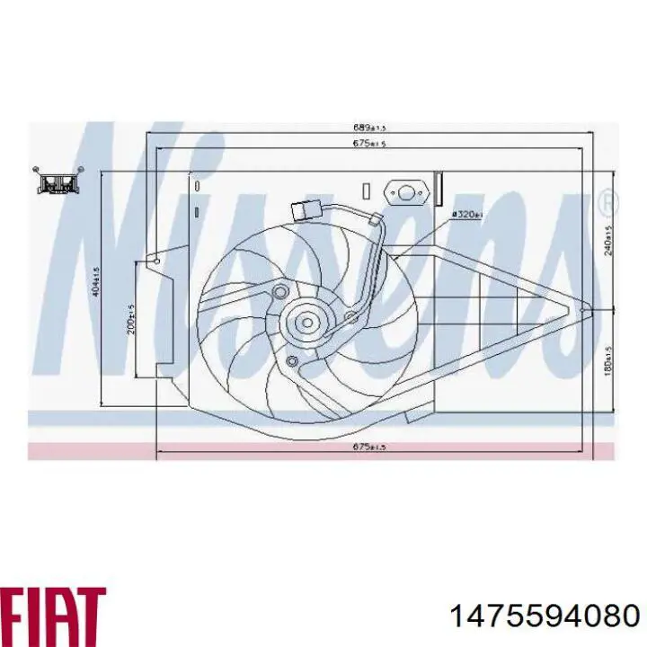 Купити 1475594080 Fiat/Alfa/Lancia Електровентилятор охолодження в зборі (двигун + крильчатка)
