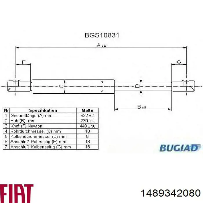 Купити AG50775 Optimal Амортизатор двері багажника