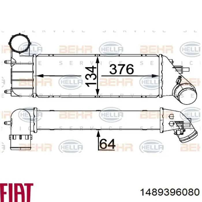 Купити 1489396080 Fiat/Alfa/Lancia Радіатор интеркуллера