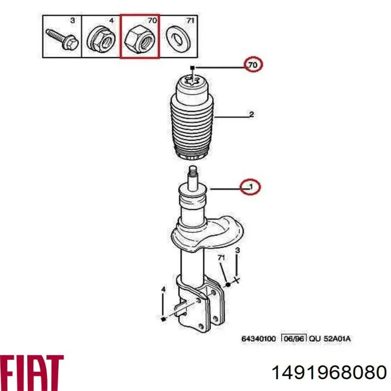 Купити 1491968080 Fiat/Alfa/Lancia Амортизатора передній лівий