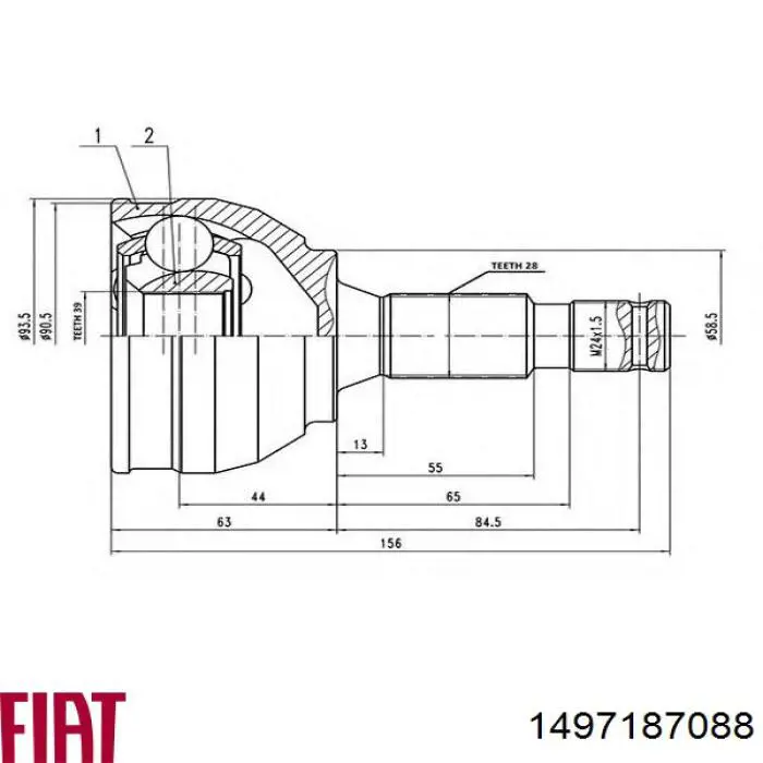 1497187088 Fiat/Alfa/Lancia Привід лівий