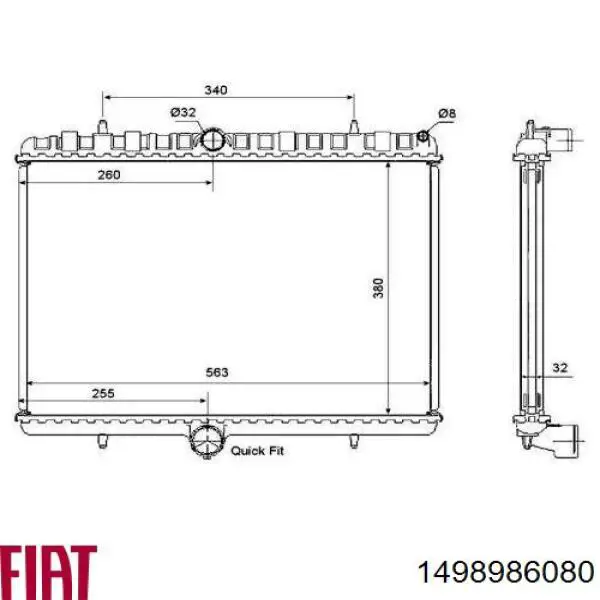 1498986080 Fiat/Alfa/Lancia Радіатор охолодження двигуна
