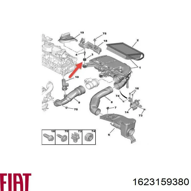 Подушка корпусу повітряного фільтра PEUGEOT 3645033