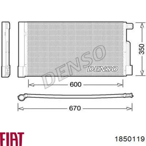 Конденсатор кондиціонера Fiat/Alfa/Lancia 1850119 ціна, від 57.89 USD
