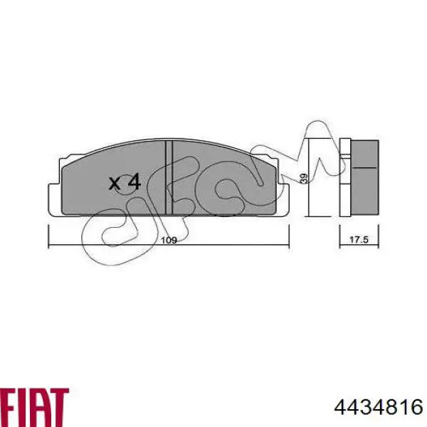 Передні тормозні колодки 4434816 Fiat/Alfa/Lancia