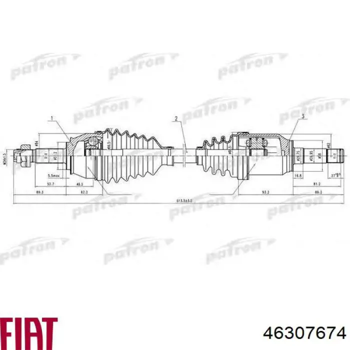 Привід передній лівий Fiat/Alfa/Lancia 46307674 ціна, від 70.29 USD