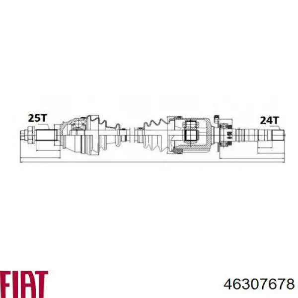 46307678 Fiat/Alfa/Lancia Привід передній правий