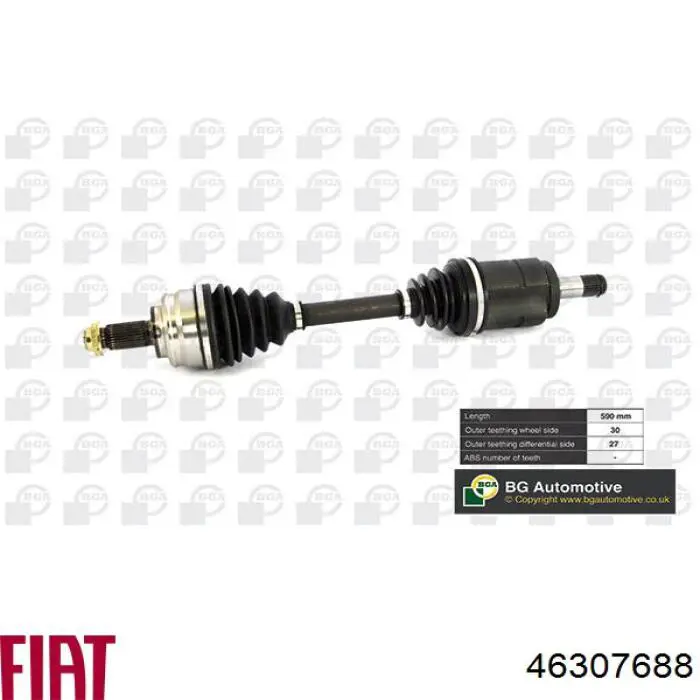 Піввісь передня, права Fiat/Alfa/Lancia 46307688 ціна, від 127.71 USD